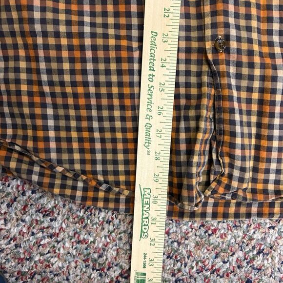 Scott Barber Orange White Navy Check Brushed Twill LS Button-Down Shirt Size XL - Picture 9 of 9